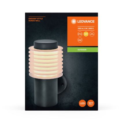 Ledvance - LED Kinkiet zewnętrzny ENDURA RONDO LED/9W/230V IP44 antracyt