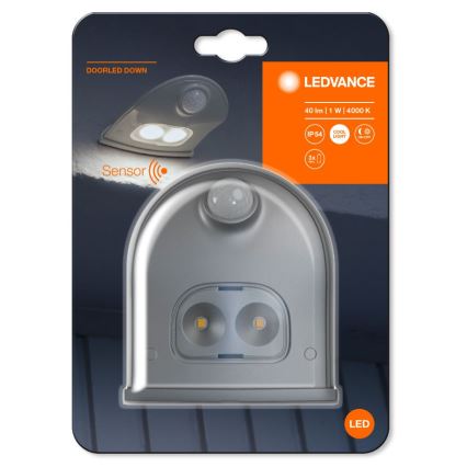Ledvance - LED Kinkiet zewnętrzny z czujnikiem DOORLED LED/1W/3xAA IP54
