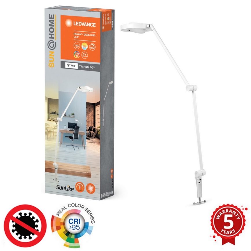 Ledvance - LED Lampa ściemnialna z klipsem SUN@HOME LED/15W/230V 2200-5000K CRI 95 Wi-Fi