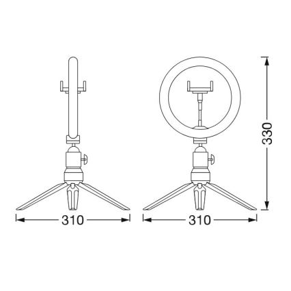 Ledvance - LED Lampa stołowa ściemnialna ze stojakiem i uchwyt do vlogowania LED/5,5W/USB 3000/4000/6500K