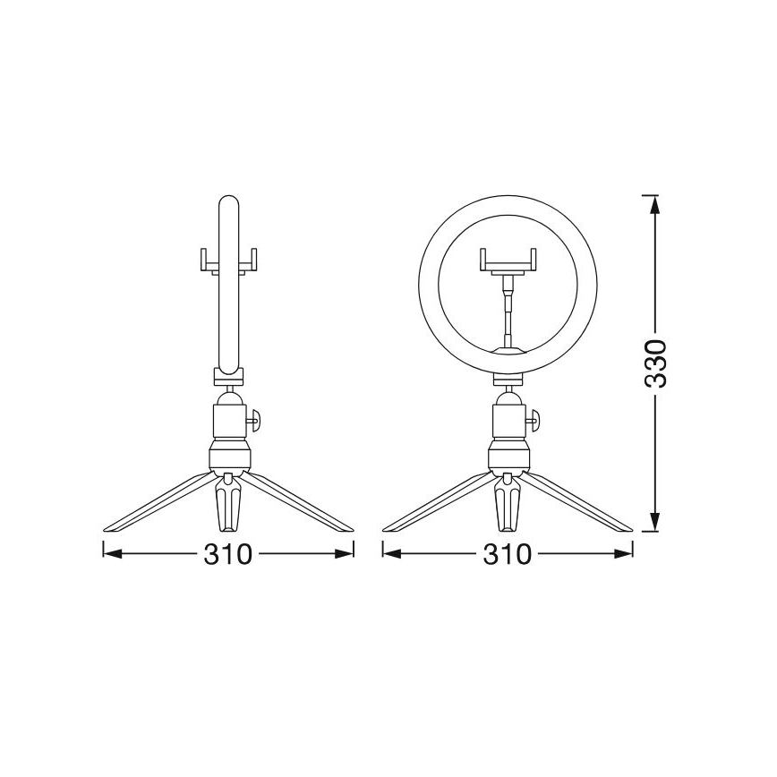 Ledvance - LED Lampa stołowa ściemnialna ze stojakiem i uchwyt do vlogowania LED/5,5W/USB 3000/4000/6500K