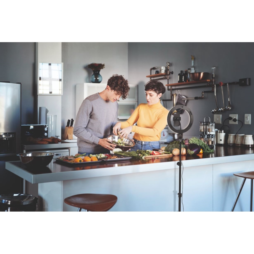 Ledvance - LED Lampa podłogowa ściemnialna ze stojakiem i uchwyt do vlogowania LED/6W/USB 3000/4000/6500K