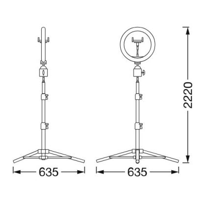 Ledvance - LED Lampa podłogowa ściemnialna ze stojakiem i uchwyt do vlogowania LED/6W/USB 3000/4000/6500K