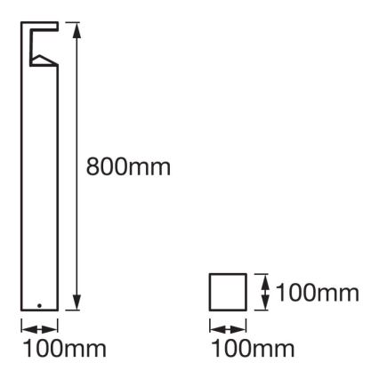 Ledvance - LED Lampa zewnętrzna PYRAMID 1xLED/9W/230V IP44 80 cm