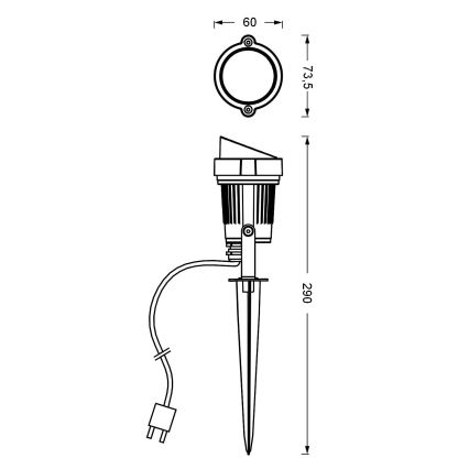 Ledvance - LED Lampa zewnętrzna ENDURA HYBRID SPOT SPIKE LED/1W/12V IP44