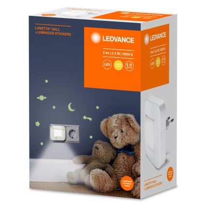 Ledvance - LED lampka nocna z czujnikiem zmierzchu LUNETTA LED/0,2W/230V