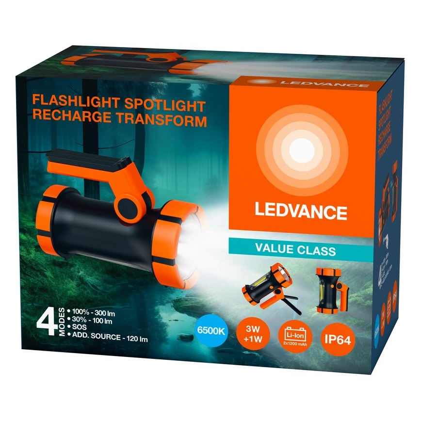 Ledvance - LED Latarka akumulatorowa z power bankiem FLASHLIGHT LED/3W/5V IP64 2400mAh