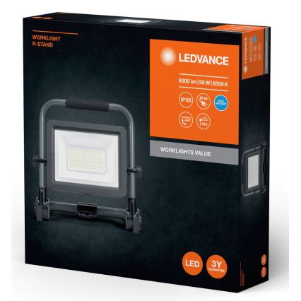 Ledvance - LED Reflektor zewnętrzny WORKLIGHT R-STAND LED/50W/230V 6500K IP65