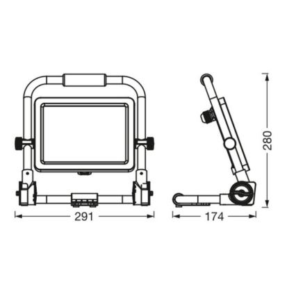 Ledvance - LED Reflektor zewnętrzny WORKLIGHT R-STAND LED/50W/230V 6500K IP65