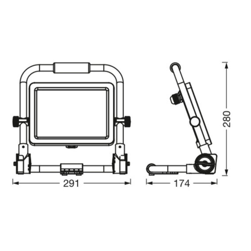 Ledvance - LED Reflektor zewnętrzny WORKLIGHT R-STAND LED/50W/230V 6500K IP65