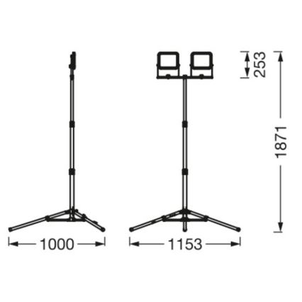 Ledvance - LED Zewnętrzny reflektor z uchwytem WORKLIGHT TRIPOD 2xLED/30W/230V 6500K IP65