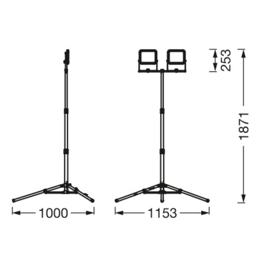 Ledvance - LED Zewnętrzny reflektor z uchwytem WORKLIGHT TRIPOD 2xLED/30W/230V 6500K IP65