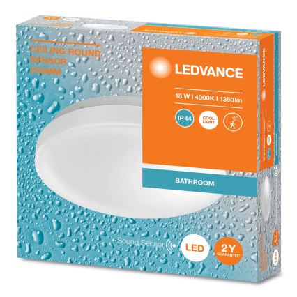 Ledvance - LED Plafon łazienkowy z czujnikiem CEILING ROUND LED/18W/230V IP44