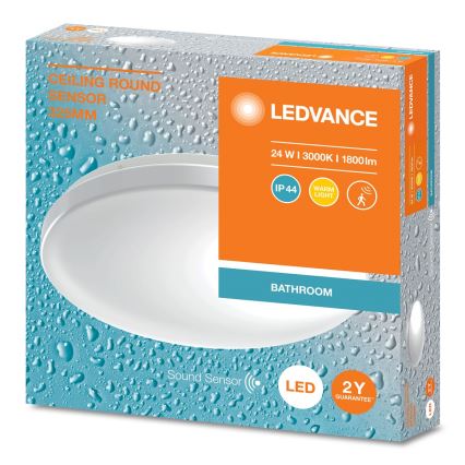 Ledvance - LED Plafon łazienkowy z czujnikiem CEILING ROUND LED/24W/230V IP44