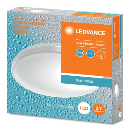 Ledvance - LED Plafon łazienkowy z czujnikiem CEILING ROUND LED/24W/230V IP44