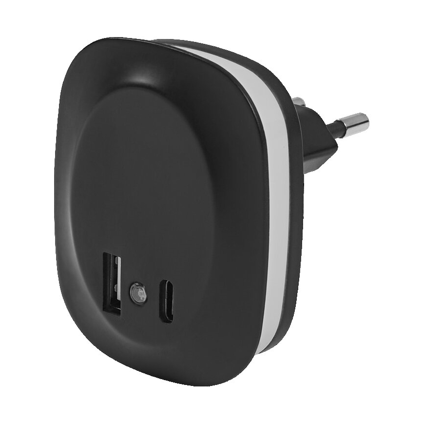 Ledvance - LED Oświetlenie nocne z czujnikiem do kontaktu i USB LUNETTA LED/12,5W/230V 3000K czarne