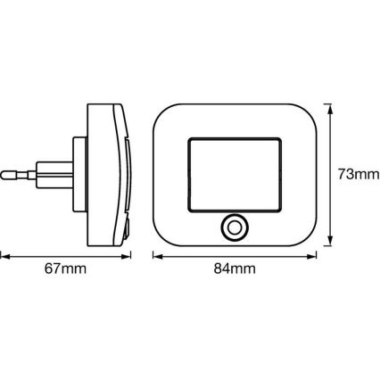 Ledvance - LED Oświetlenie nocne z czujnikiem LUNETTA LED/0,7W/230V 3000K