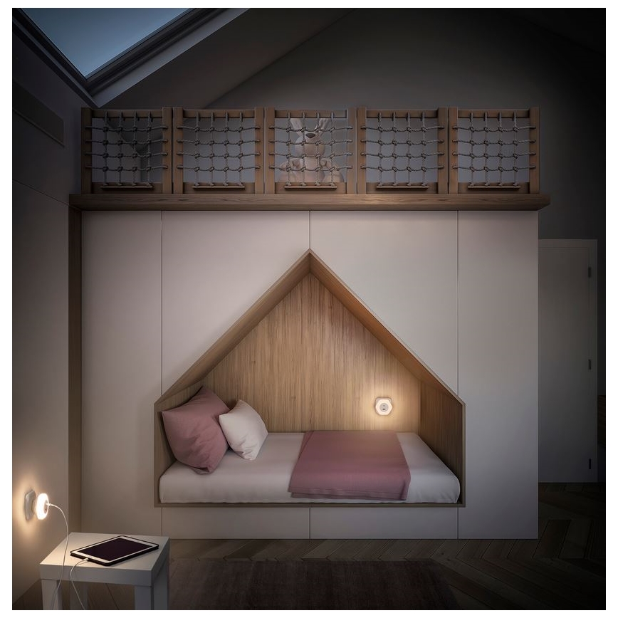 Ledvance - LED Oświetlenie orientacyjne do gniazda z USB LUNETTA LED/15W/230V