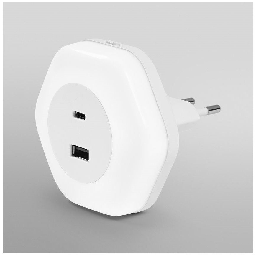 Ledvance - LED Oświetlenie orientacyjne do gniazda z USB LUNETTA LED/15W/230V