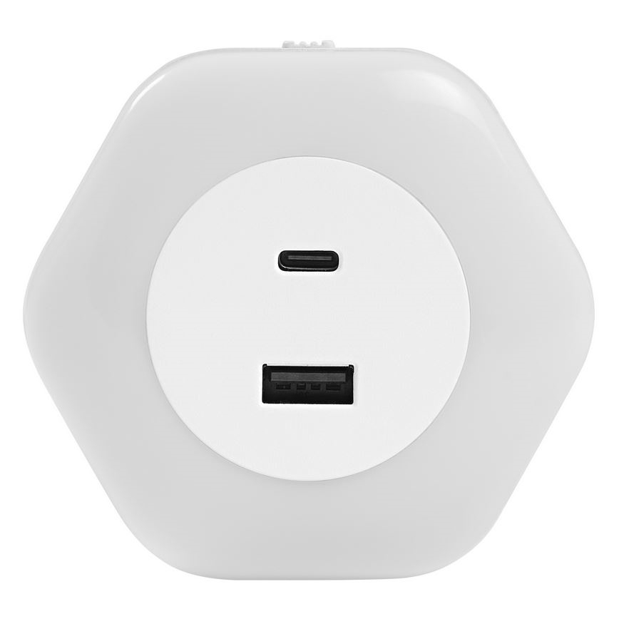 Ledvance - LED Oświetlenie orientacyjne do gniazda z USB LUNETTA LED/15W/230V
