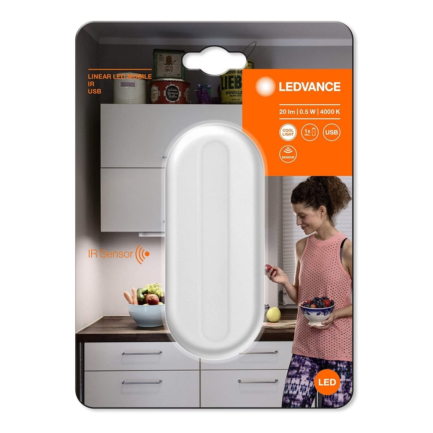 Ledvance - LED Oświetlenie orientacyjne z czujnikiem MOBILE LED/0,5W/3,7V 330 mAh CRI 90