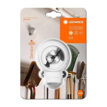 Ledvance -LED Oświetlenie orientacyjne zewnętrzne z czujnikiem SPYLUX LED/0,3W/3xAA IP43