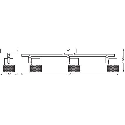 Ledvance - LED Oświetlenie punktowe DECOR CORK 3xGU10/3,4W/230V