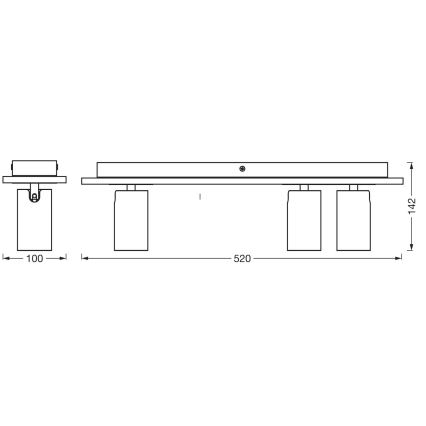 Ledvance - LED Oświetlenie punktowe DECOR MERCURY 3xGU10/3,4W/230V