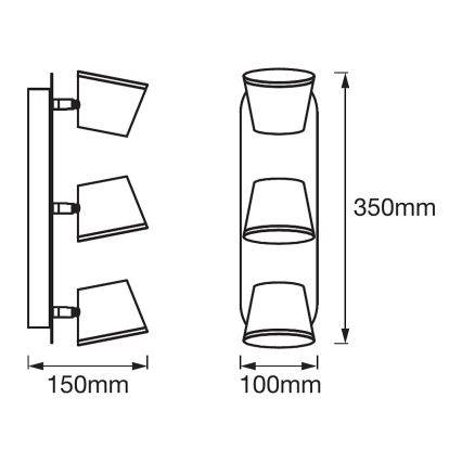 Ledvance - LED Oświetlenie punktowe łazienkowe SPOT 3xLED/7W/230V IP44 3000/4000K