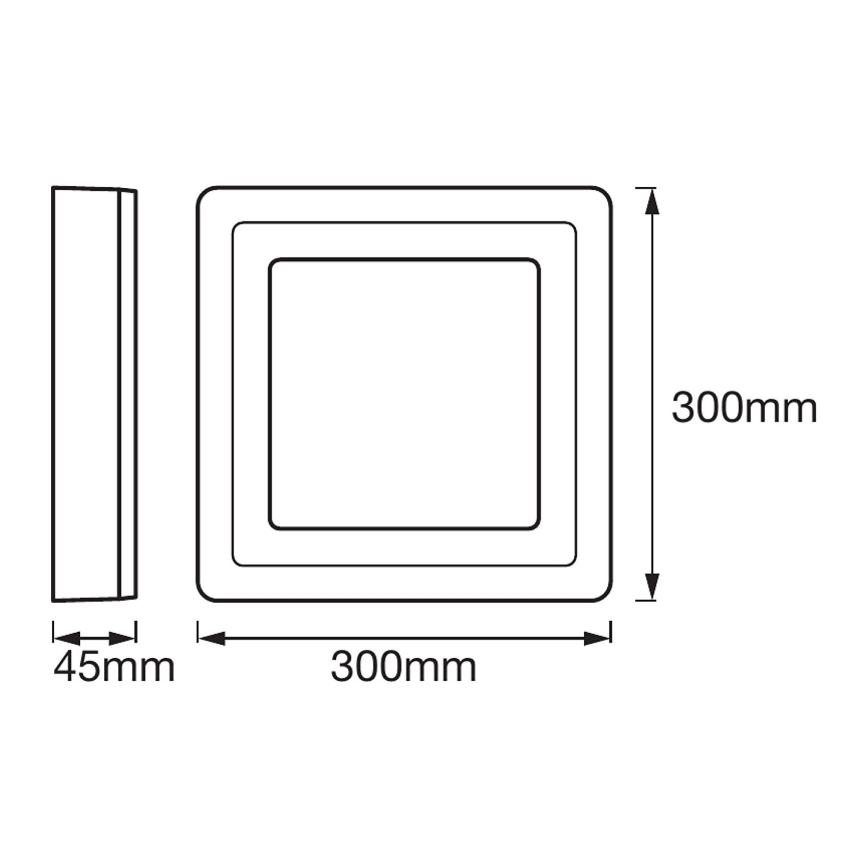 Ledvance - LED Oświetlenie sufitowe SQUARE LED/18W/230V