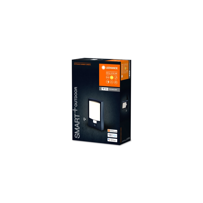 Ledvance - LED Ściemnialny kinkiet zewnętrzny z czujnikiem ruchu i kamerą SMART+ LED/22W/230V IP44 Wi-Fi