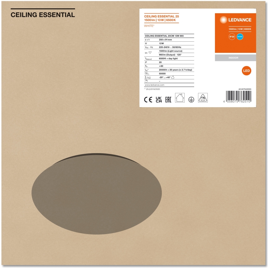 Ledvance - LED Plafon ESSENTIAL LED/13W/230V 6500K