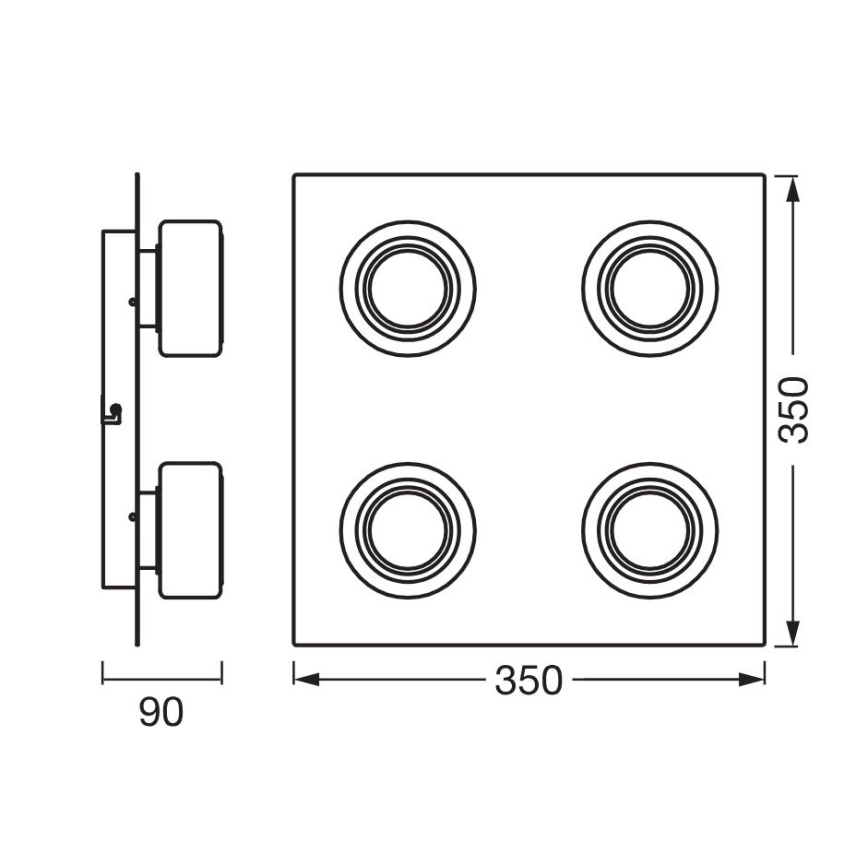 Ledvance - LED Plafon łazienkowy ORBIS FLAME 4xLED/5,5W/230V 3000/4000K IP44 biały