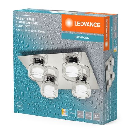 Ledvance - LED Plafon łazienkowy ORBIS FLAME 4xLED/5,5W/230V 3000/4000K IP44 chrom
