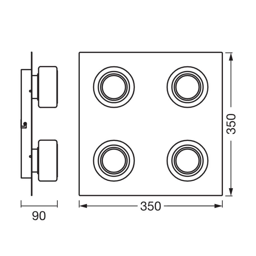 Ledvance - LED Plafon łazienkowy ORBIS FLAME 4xLED/5,5W/230V 3000/4000K IP44 chrom