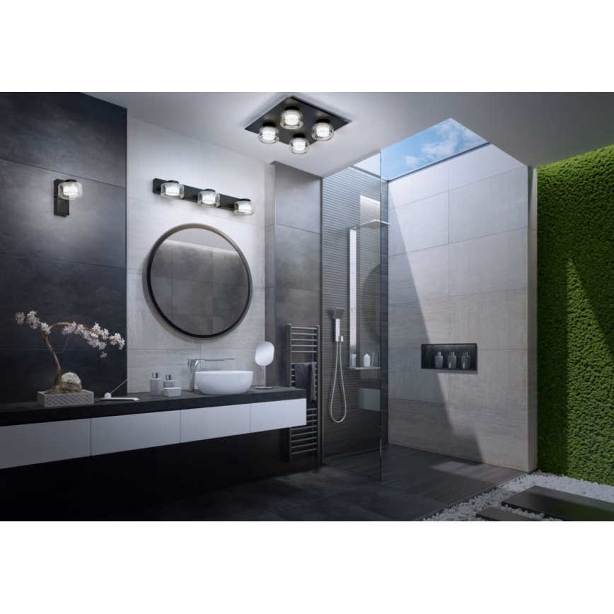 Ledvance - LED Plafon łazienkowy ORBIS FLAME 4xLED/5,5W/230V 3000/4000K IP44 czarny
