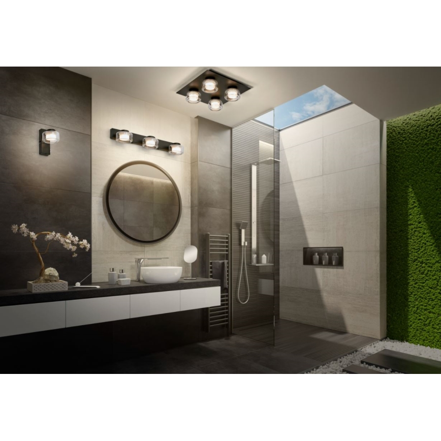 Ledvance - LED Plafon łazienkowy ORBIS FLAME 4xLED/5,5W/230V 3000/4000K IP44 czarny