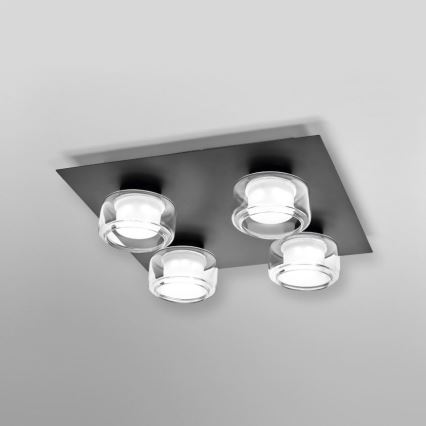 Ledvance - LED Plafon łazienkowy ORBIS FLAME 4xLED/5,5W/230V 3000/4000K IP44 czarny