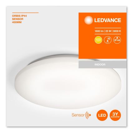 Ledvance - LED Plafon łazienkowy z czujnikiem ORBIS LED/25W/230V IP44