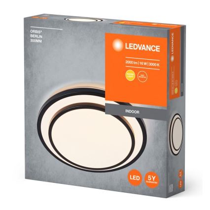 Ledvance - LED Plafon ORBIS BERLIN LED/16W/230V czarny