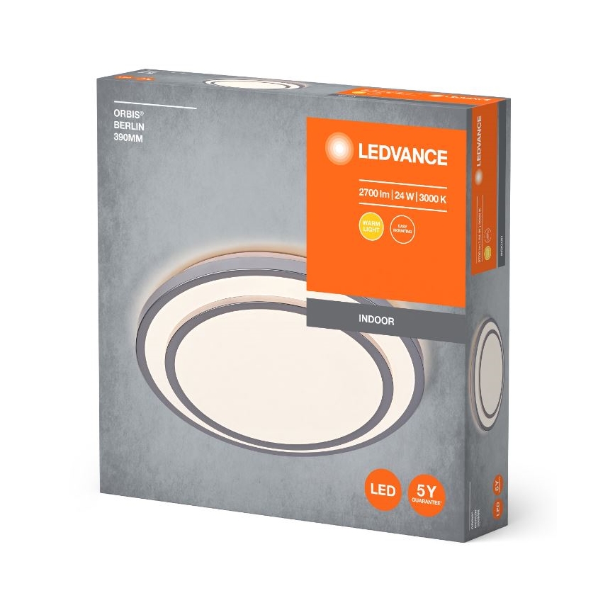 Ledvance - LED Plafon ORBIS BERLIN LED/24W/230V srebrny