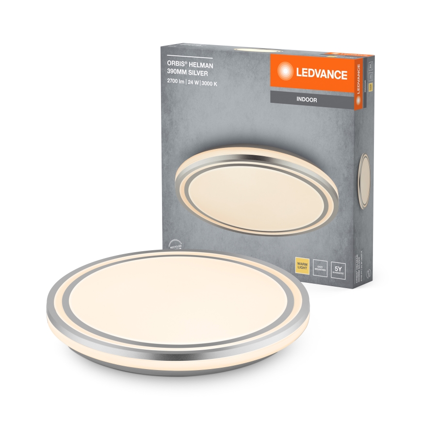 Ledvance - LED Plafon ORBIS HELMAN LED/24W/230V śr. 39 cm srebrny