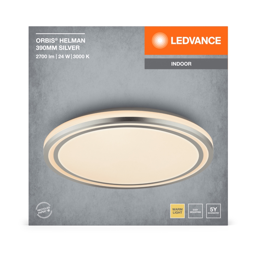 Ledvance - LED Plafon ORBIS HELMAN LED/24W/230V śr. 39 cm srebrny