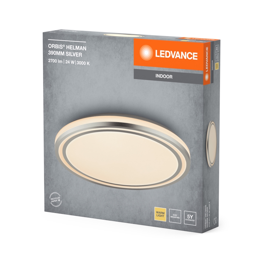 Ledvance - LED Plafon ORBIS HELMAN LED/24W/230V śr. 39 cm srebrny