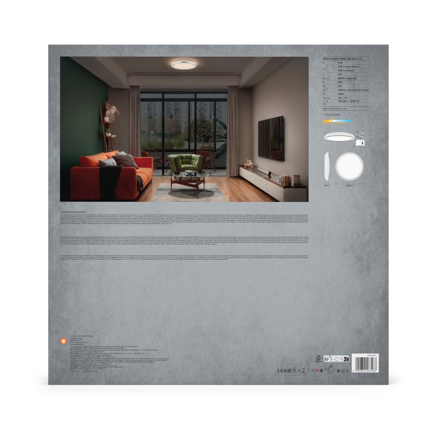 Ledvance - LED Plafon ORBIS HELMAN LED/36W/230V śr. 48,5 cm srebrny