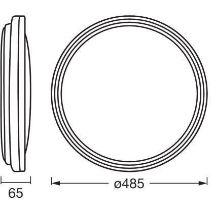 Ledvance - LED Plafon ORBIS HELMAN LED/36W/230V śr. 48,5 cm srebrny