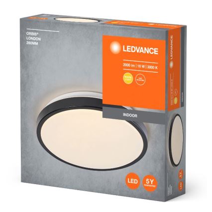 Ledvance - LED Plafon ORBIS LONDON LED/16W/230V czarny