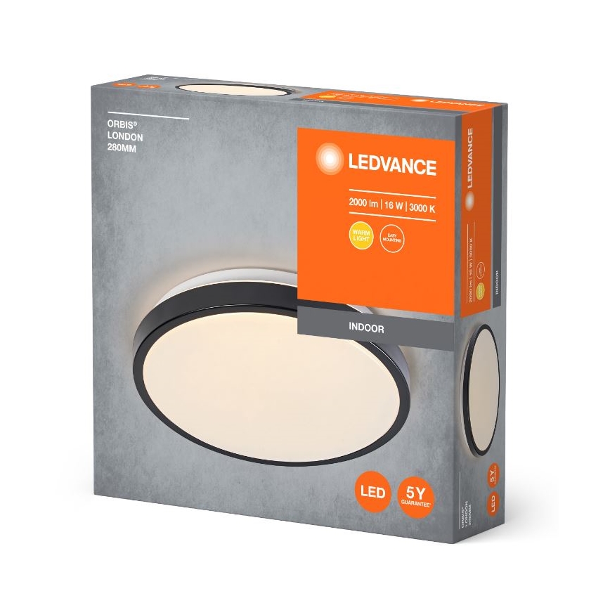 Ledvance - LED Plafon ORBIS LONDON LED/16W/230V czarny