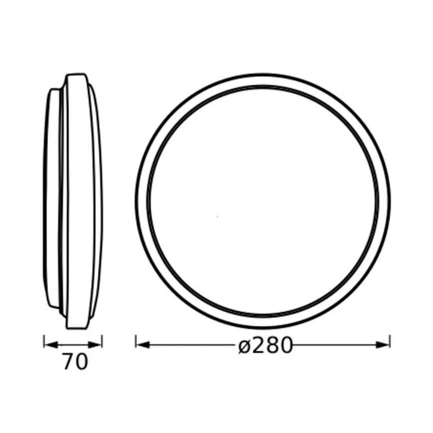Ledvance - LED Plafon ORBIS LONDON LED/16W/230V czarny