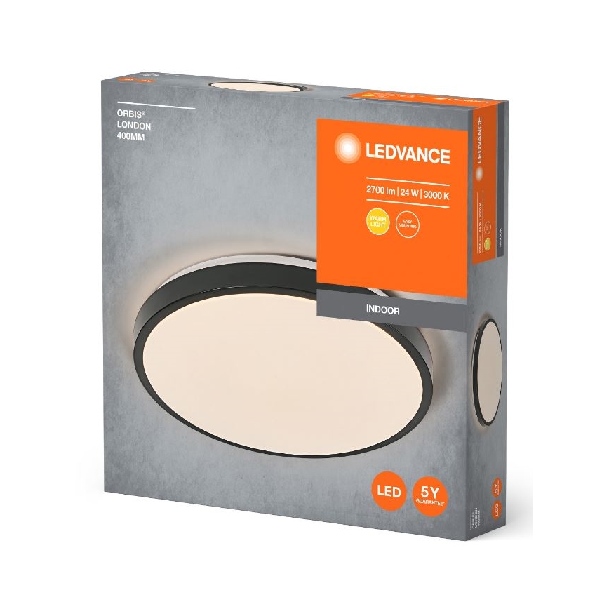 Ledvance - LED Plafon ORBIS LONDON LED/24W/230V czarny